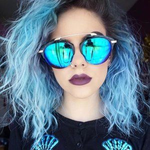 Long Ombre Blue Wig Lace front Wig